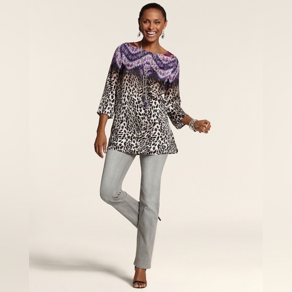 Chico's Platinum Gray Denim Jeans - Picture 2 of 9